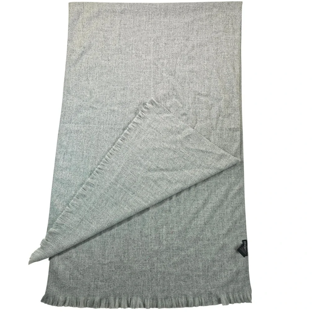 Steve Madden Women Scarf OS Heather Grey Twill Fringe Wrap Soft Cozy Shawl NWT
